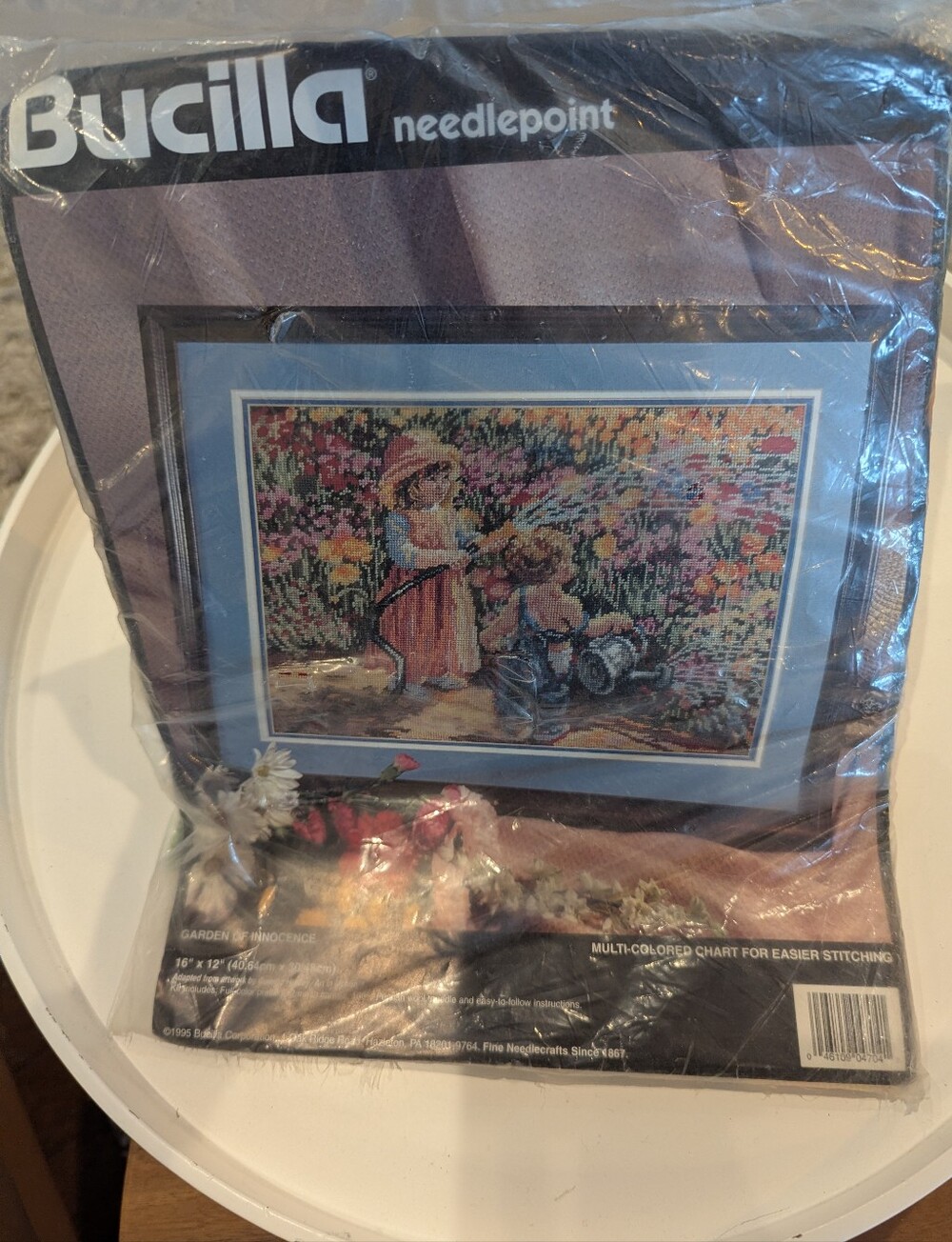 Bucilla Needlepoint Kit Garden of Innocence 4704 Persian Wool size  16"x 12" New